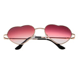 Maxbell Gold Rim Love Heart Shape Outdoor Sunglasses Gradient Lens Red