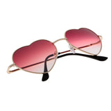 Maxbell Gold Rim Love Heart Shape Outdoor Sunglasses Gradient Lens Red