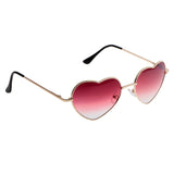 Maxbell Gold Rim Love Heart Shape Outdoor Sunglasses Gradient Lens Red