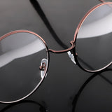 Maxbell Vintage Women Men Metal Frame Clear Lens Round Circle Eye Glasses  Bronze