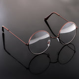 Maxbell Vintage Women Men Metal Frame Clear Lens Round Circle Eye Glasses  Bronze