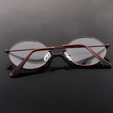 Maxbell Vintage Women Men Metal Frame Clear Lens Round Circle Eye Glasses  Bronze