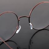 Maxbell Vintage Women Men Metal Frame Clear Lens Round Circle Eye Glasses  Bronze