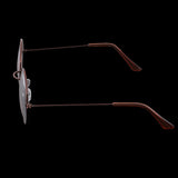 Maxbell Vintage Women Men Metal Frame Clear Lens Round Circle Eye Glasses  Bronze