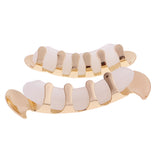 Maxbell Hip-Hop 18K Gold Plated Mouth Caps Custom Teeth Grills Top&Bottom Grills Set