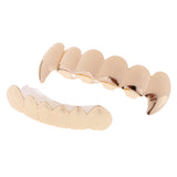 Maxbell Hip-Hop 18K Gold Plated Mouth Caps Custom Teeth Grills Top&Bottom Grills Set
