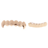 Maxbell Hip-Hop 18K Gold Plated Mouth Caps Custom Teeth Grills Top&Bottom Grills Set