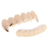 Maxbell Hip-Hop 18K Gold Plated Mouth Caps Custom Teeth Grills Top&Bottom Grills Set