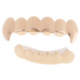 Maxbell Hip-Hop 18K Gold Plated Mouth Caps Custom Teeth Grills Top&Bottom Grills Set