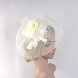 Maxbell Large Beak Clip Hat Feather Fascinator Weddings Race Royal Ascot Beige