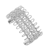 Maxbell Fashion Women Hollow Out Wide Open Cuff Bangle Bracelet Jewelry Gift Silver