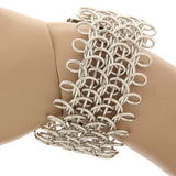 Maxbell Fashion Women Hollow Out Wide Open Cuff Bangle Bracelet Jewelry Gift Silver