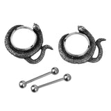 Maxbell 1Pair Snake Nipple Shield Cover Barbell Surgical Steel Body Piercing Jewelry