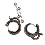 Maxbell 1Pair Snake Nipple Shield Cover Barbell Surgical Steel Body Piercing Jewelry