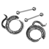 Maxbell 1Pair Snake Nipple Shield Cover Barbell Surgical Steel Body Piercing Jewelry