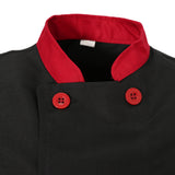 Maxbell Unisex Chef Jacket Coat Hotel Waiter Uniform Long Sleeves Black L