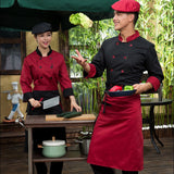 Maxbell Unisex Chef Jacket Coat Hotel Waiter Uniform Long Sleeves Black L