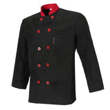 Maxbell Unisex Chef Jacket Coat Hotel Waiter Uniform Long Sleeves Black L