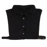 Maxbell Womens Fake Collar Removable False Blouse Embroidered Chiffon Pearl Black