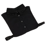 Maxbell Womens Fake Collar Removable False Blouse Embroidered Chiffon Pearl Black