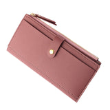 Maxbell Women Zipper Tri-fold Long Purse Ladies Clutch Wallet Card Holder Rose Red