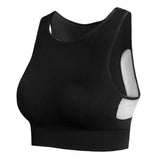 Maxbell Women Seamless Fitness Padded Sports Bra Stretch Workout Tank Top L Black