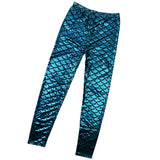 Maxbell Mermaid Leggings Women Shiny Fish Scale Liquid Stretchy Pants Free Size