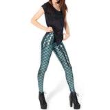 Maxbell Mermaid Leggings Women Shiny Fish Scale Liquid Stretchy Pants Free Size