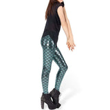 Maxbell Mermaid Leggings Women Shiny Fish Scale Liquid Stretchy Pants Free Size