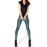 Maxbell Mermaid Leggings Women Shiny Fish Scale Liquid Stretchy Pants Free Size