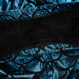 Maxbell Mermaid Leggings Women Shiny Fish Scale Liquid Stretchy Pants Free Size
