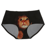 Maxbell Women Sexy 3D Cat Printed Panties Lingerie Underwear Knickers Black