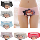 Maxbell Women Sexy 3D Cat Printed Panties Lingerie Underwear Knickers Black