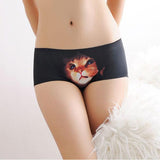 Maxbell Women Sexy 3D Cat Printed Panties Lingerie Underwear Knickers Black