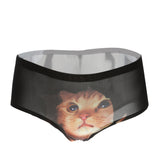 Maxbell Women Sexy 3D Cat Printed Panties Lingerie Underwear Knickers Black