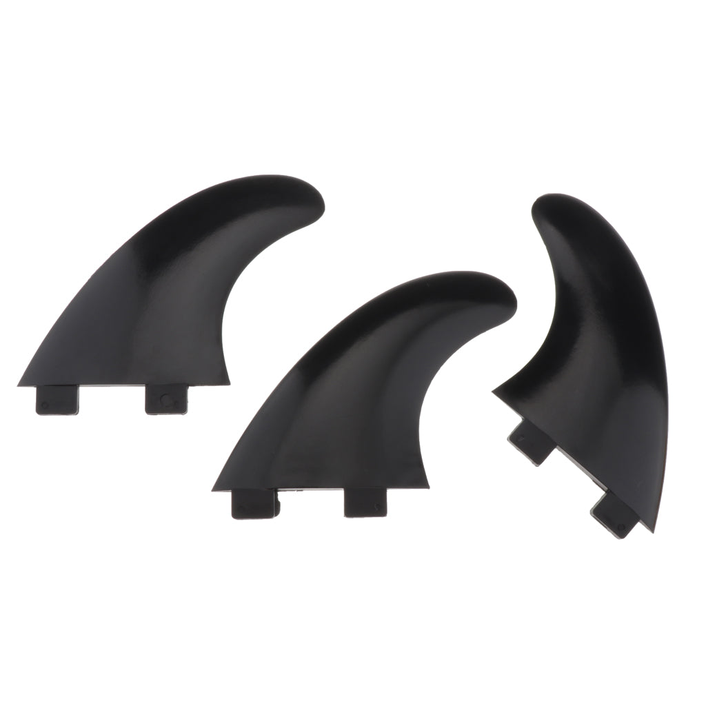 Maxbell 3pcs/Set Surfboard Surfing Fins Thruster Tri Fin for F.C.S Base Black G1