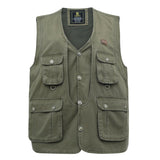 Maxbell Men Multi Pocket Vest Outdoor Travelers Fishing Photography Waistcoat 01 3XL