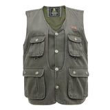 Maxbell Men Multi Pocket Vest Outdoor Travelers Fishing Photography Waistcoat 02 3XL