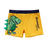 Maxbell Kids Swimsuit Shorts Swimwear Youth Swimming Bath Pants Dinosaur Yellow XL