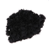 Maxbell Retro Style Flower Bathing Cap Stylish Swimming Hat Women Black