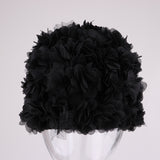 Maxbell Retro Style Flower Bathing Cap Stylish Swimming Hat Women Black