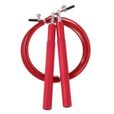 Maxbell Adjustable Skipping Jump Rope Wooden Handle Rope Fitness Equipment Red