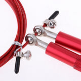 Maxbell Adjustable Skipping Jump Rope Wooden Handle Rope Fitness Equipment Red