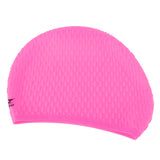 Maxbell Silicone Gel Swimming Cap Shower Hat with Ear Protection Unisex Pink