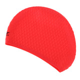 Maxbell Silicone Gel Swimming Cap Shower Hat with Ear Protection Unisex Red