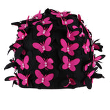 Maxbell Elastic Swim Cap Swimming Pool Hat Butterfly for Long Women Girls Fushia