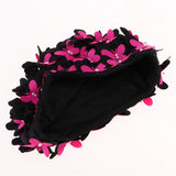 Maxbell Elastic Swim Cap Swimming Pool Hat Butterfly for Long Women Girls Fushia