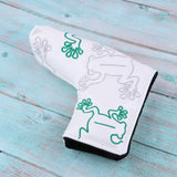 Maxbell Golf Putter Cover Frog Pattern Blade Center Putter PU Head Protector White