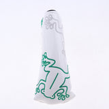 Maxbell Golf Putter Cover Frog Pattern Blade Center Putter PU Head Protector White