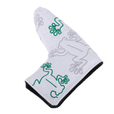 Maxbell Golf Putter Cover Frog Pattern Blade Center Putter PU Head Protector White